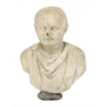 An Italian carved marble bust of an emperor,