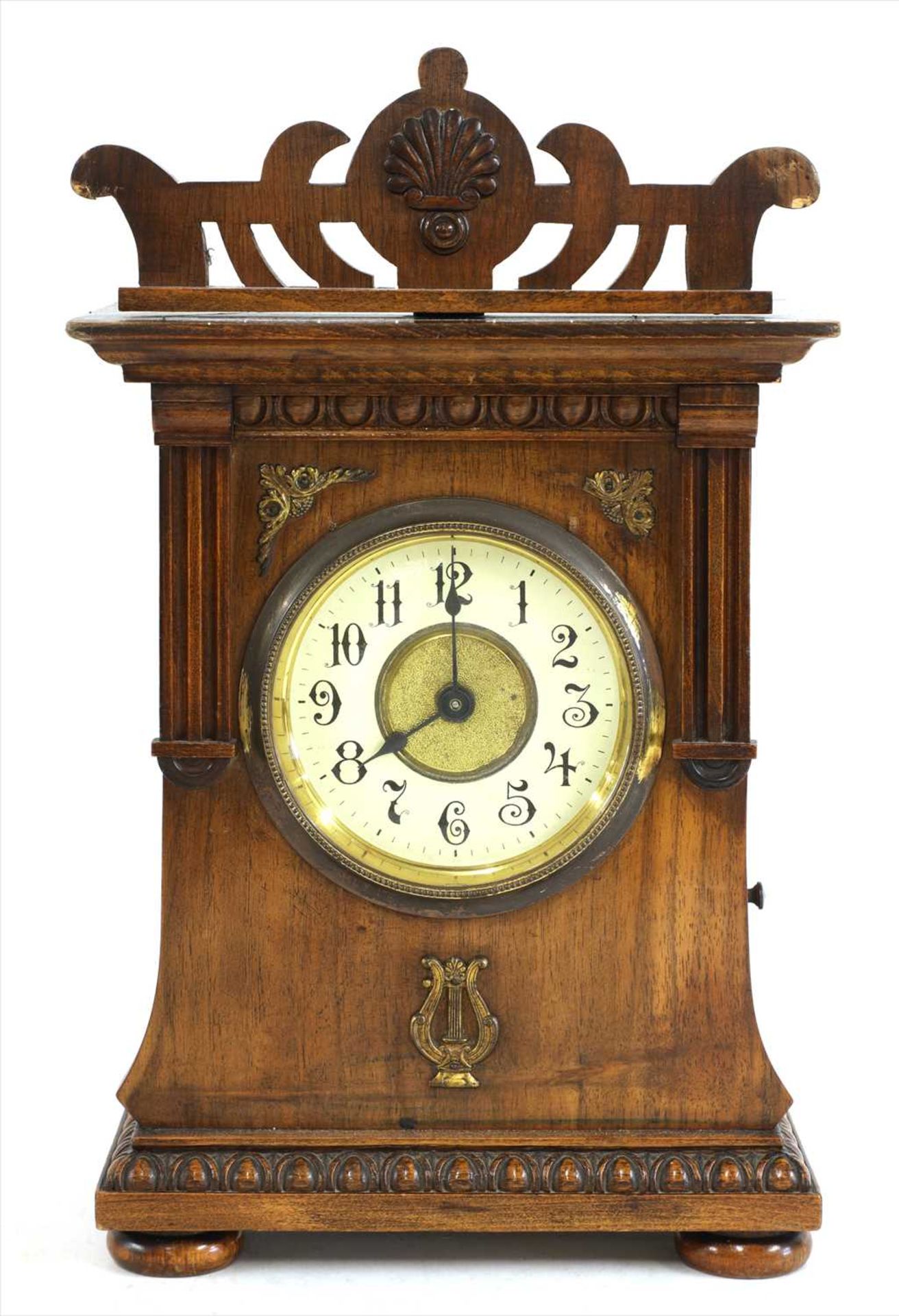 A Junghans walnut cased musical mantel clock,