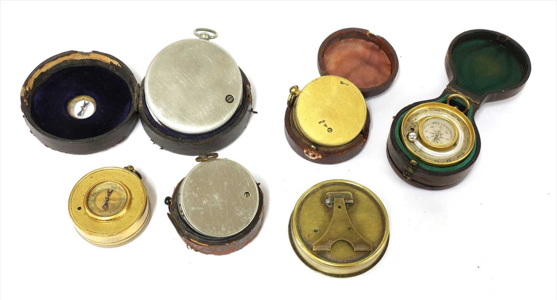 Six pocket aneroid barometers, - Image 2 of 2