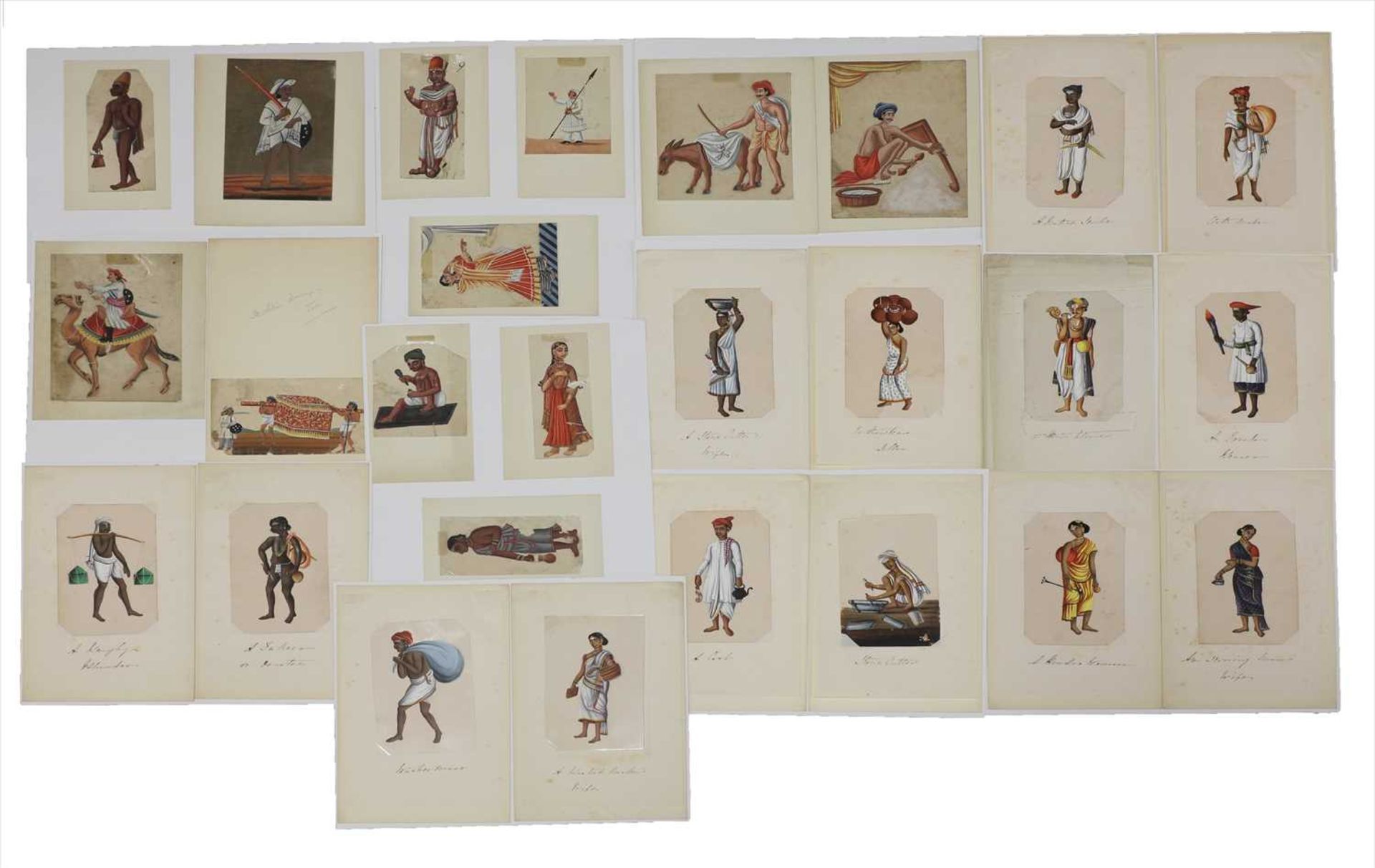 A collection of Indian gouache on mica miniatures,