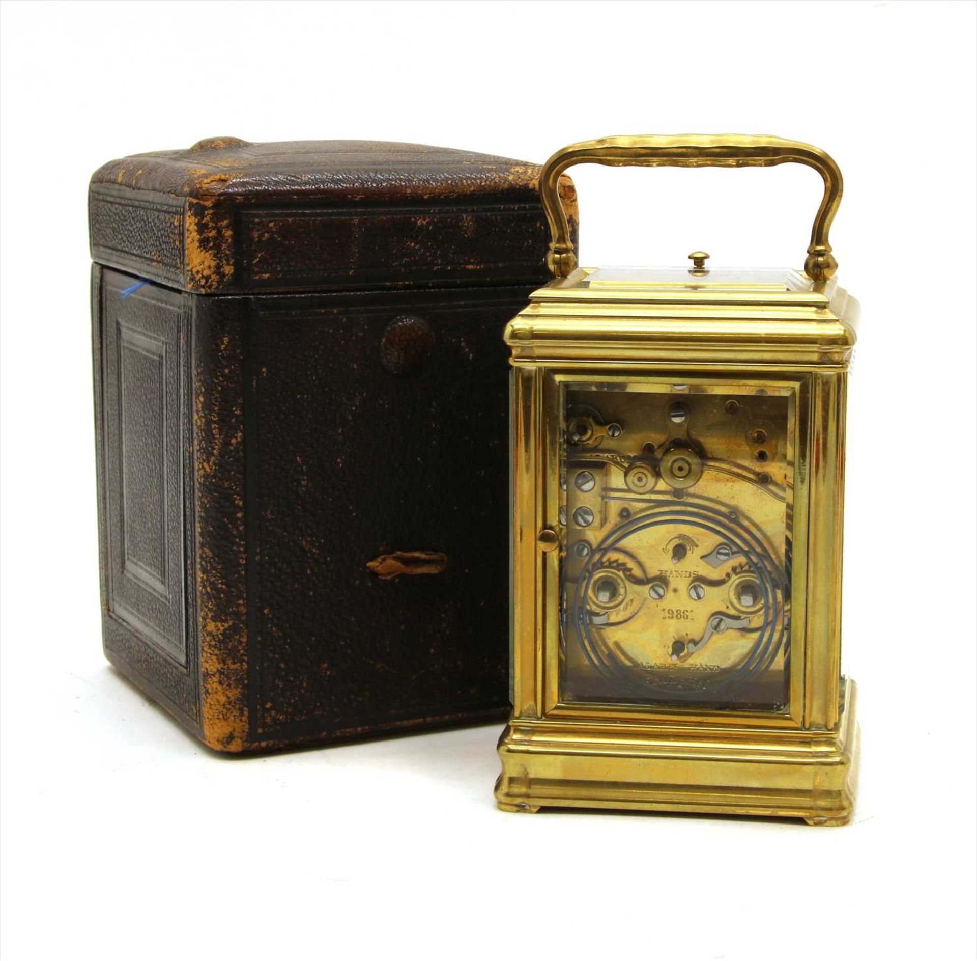 A brass carriage clock, - Image 2 of 2