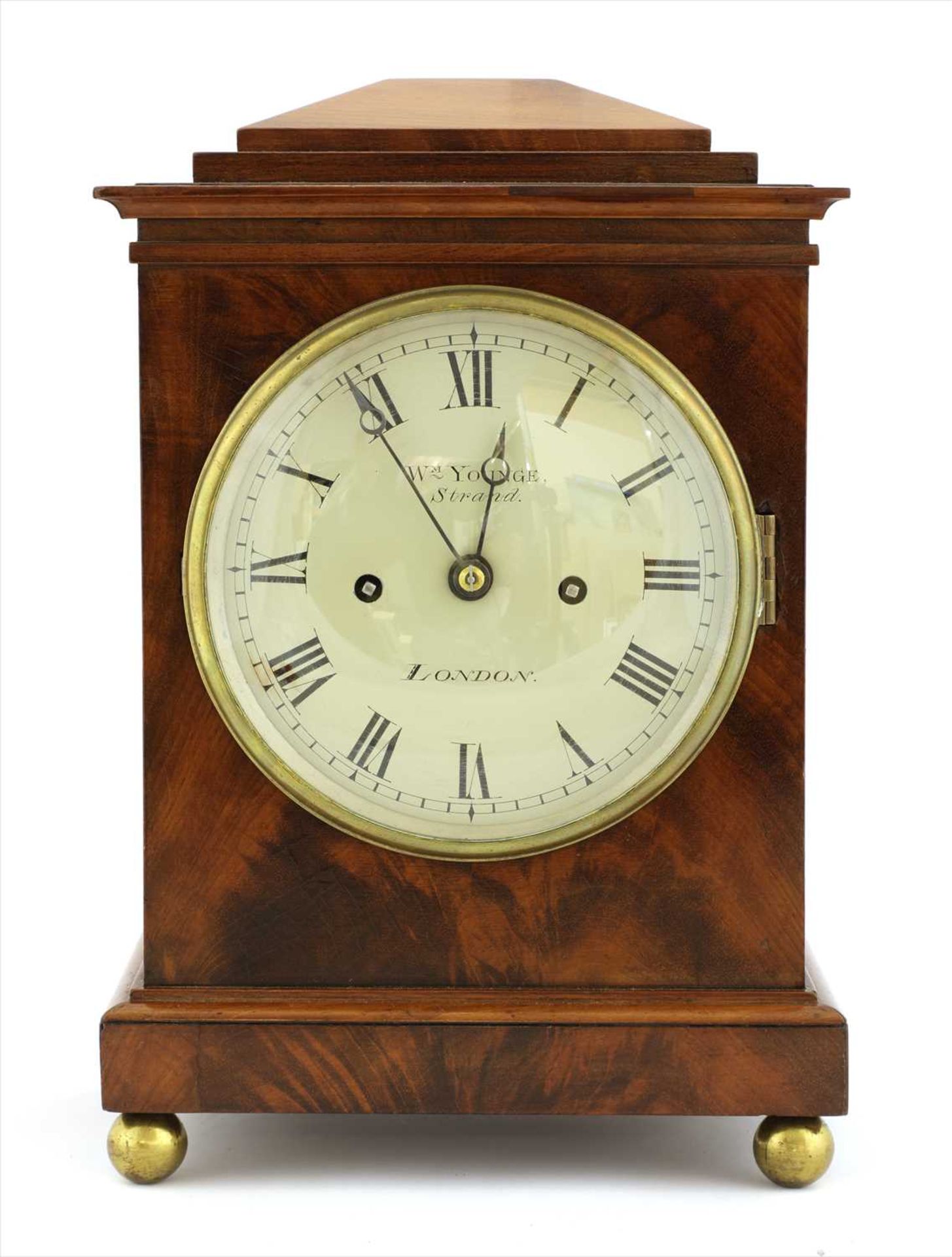 A mahogany mantel clock,