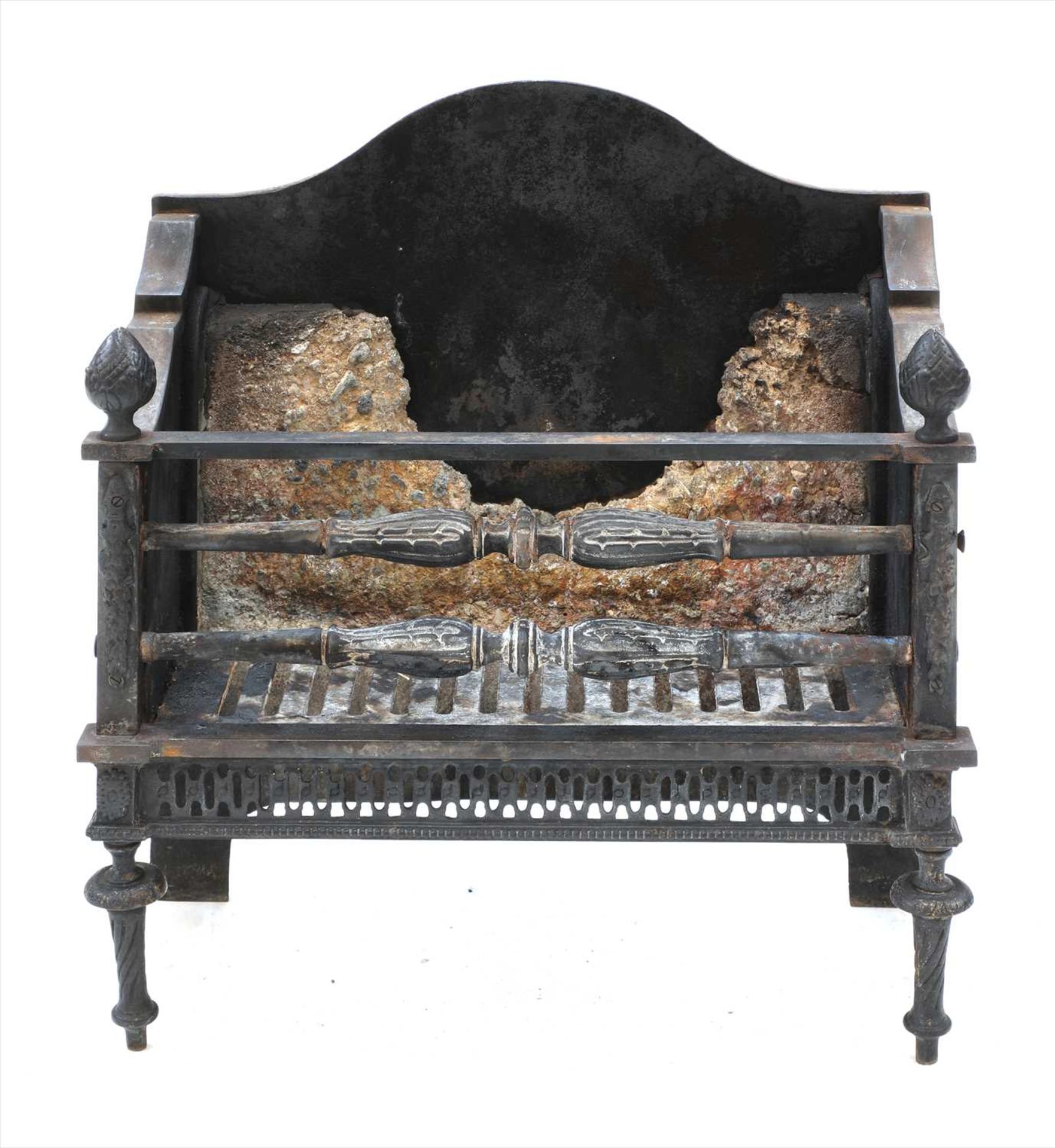 A French cast iron fire basket,