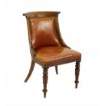 A William IV walnut chair,