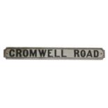 An early 20th century cast iron road sign from 'Cromwell Road,