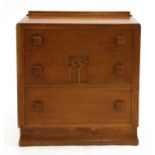 A Heals style oak chest of drawers,