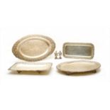 A quantity of silver serving dishes,