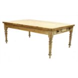 A large Victorian pine farmhouse table,