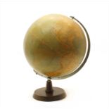 A Phillips 13 1/2 inch terrestrial globe,