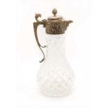 A silver mounted claret jug,