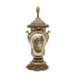 A Continental porcelain lamp base,