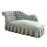 A button backed chaise longue,