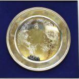 A hallmarked silver plate commemorating Her Majesty Queen Elizabeth II and HRH Prince Philip's