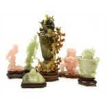 A group of Chinese carved hardstone figures