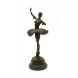 A contemporary bronze study of a ballerina,