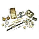 Assorted watches and parts,