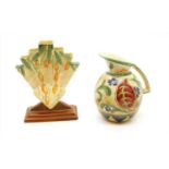 An Art Deco Myott pottery crocus vase,
