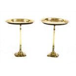 A pair of Indian brass stands,