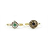 An 18ct gold emerald and diamond ring