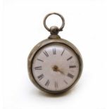 A George IV silver pair cased pocket watch,