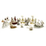 A collection of ceramic figures,