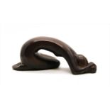 An Art Deco style crouching bronze