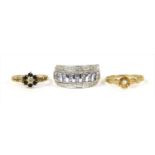 Three 9ct gold rings