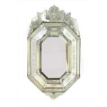 A Venetian wall mirror,