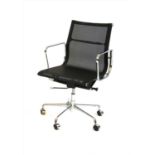 An Eames black mesh and chrome office chair,