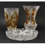 Two flash glass vases,