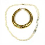 A gilt metal Christian Dior collar,