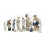 A collection of Lladro,