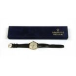 A 9ct gold Marvin Revue quartz strap watch,