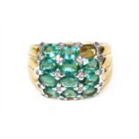 A 9ct gold emerald ring,