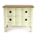 A Serpentine fronted two drawer chest,