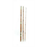 A Sowerbutts Shoreditch 3 Section cane and brass salmon rod,