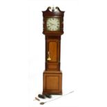 A late Georgian oak and mahogany crossbanded longcase clock,