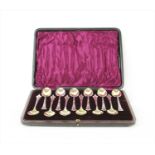 A cased set of twelve silver teaspoons,