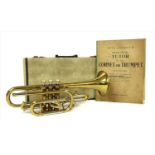 A brass trumpet,