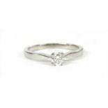 An 18ct white gold single stone diamond ring