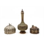An Indian silver pierced lidded trinket box