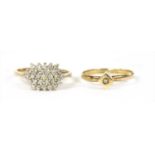 A 9ct gold diamond cluster ring