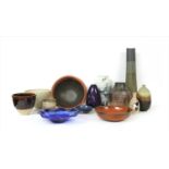 A collection of mixed studio ceramics,