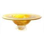 A 20th century yellow art glass bowl,