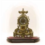 A late 19th century French gilt bronze mantel clock,
