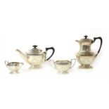 A four piece silver tea set,