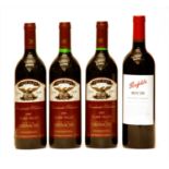 Wolf Bass, Old Vine Grenache, 1995, 3 bottles and Penfolds, Bin 28, Kalimna Shiraz, 2008, 1 bottle