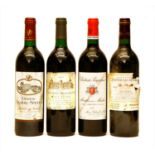 Assorted to include: Château Poujeaux, 1996, one bottle and three others