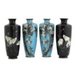 A collection of four Japanese cloisonné vases,