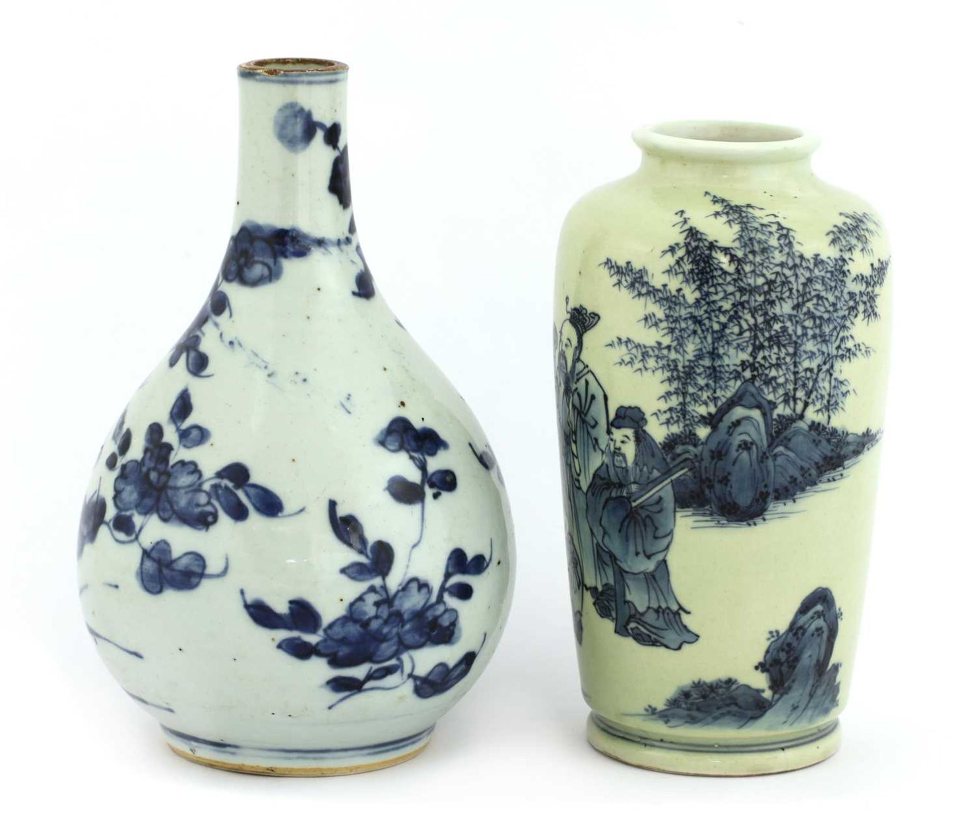 Two Chinese blue and white vases, - Image 2 of 2